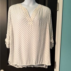 Dalia Women's White Patterned Top with Anchors ⚓️